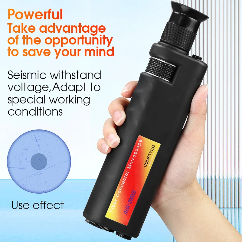 AUA-200XD/200X/400X Handheld Optical Fiber End Face Magnifier 3.175mm(SMA905) / 2.5mm(SC/FC/ST) / 1.25mm(LC) Adapter (Optional)
