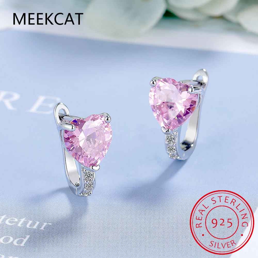 Серьги-кольца из стерлингового серебра 925 пробы с красным натуральным гранатом в