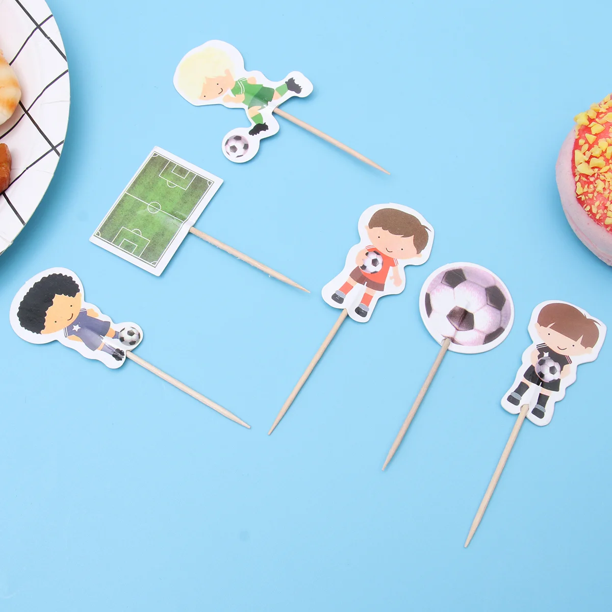 

Cake Cupcake Topper Soccer Birthday Decoration Football Decorationsfigurepick Theme Boys Toppers Supplies Decor Favorkid