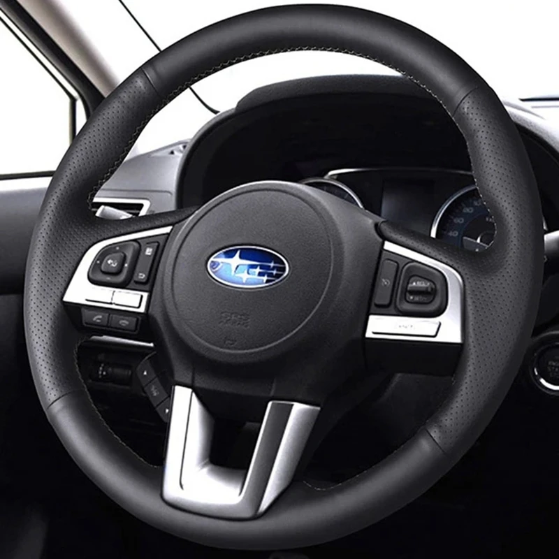 

DIY Black Faux Leather Car Accessories Steering Wheel Cover For Subaru Legacy 2016 Outback 2016 2015 XV 2016 Forester 2016