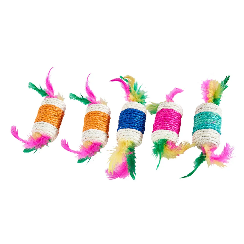 

5 Pcs Cat Toy Roller Doggy Toy Interactive Plaything Notice Cat Toys Cotton Rope Toy Cat Puppy Plaything Accessory