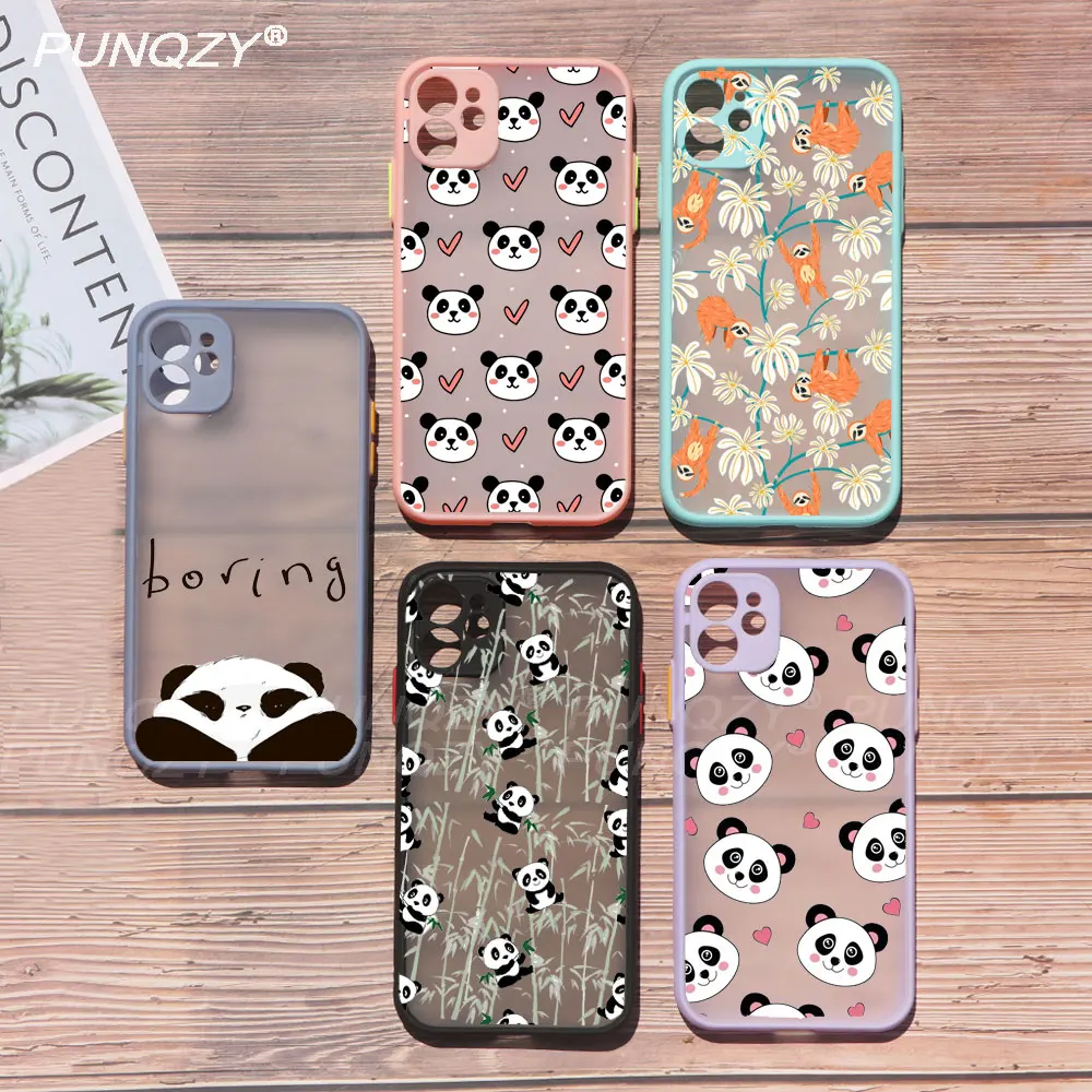 

Cute animal Sloth Panda Phone Case For iPhone 14 PRO max 13 pro max 12 Pro 11 Pro max XR XS MAX X 8 7 Plus Candy Hard PC Cover