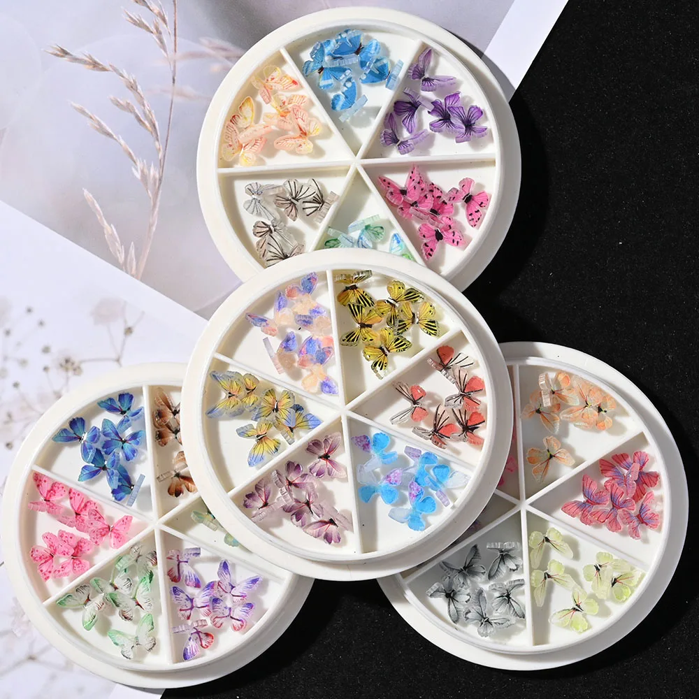 

30 Pieces 3D Acrylic Butterfly Charms for Nails Including 6Colors Butterflies with Storage Case Novel Design Nails Art Accessory