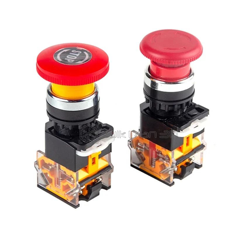 

22mm LA38-11ZS Emergency Stop Self-locking Power Electrical Mushroom Push Switch Button 10A/440V