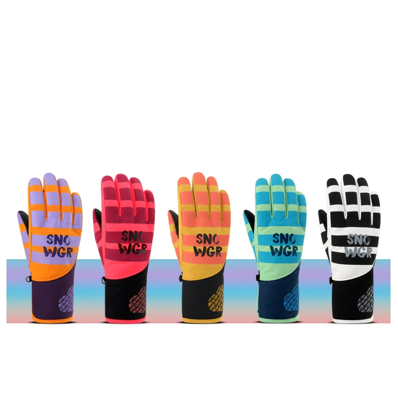 Женские водонепроницаемые зимние лыжные перчатки с тепловой подкладкой для