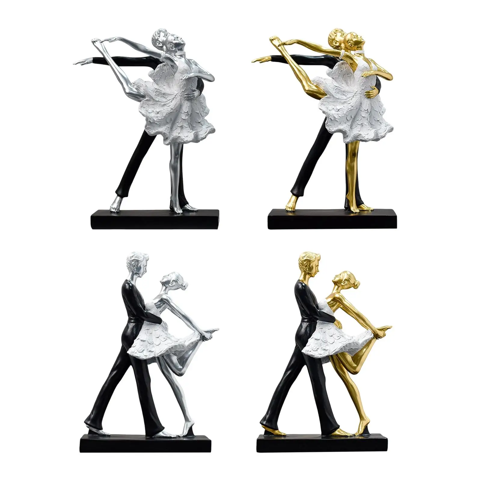 

Elegant Romantic Couple Dancing Sculpture Dance Figurines Statue Decoration Statuette for Wedding Home Desk Cabinet