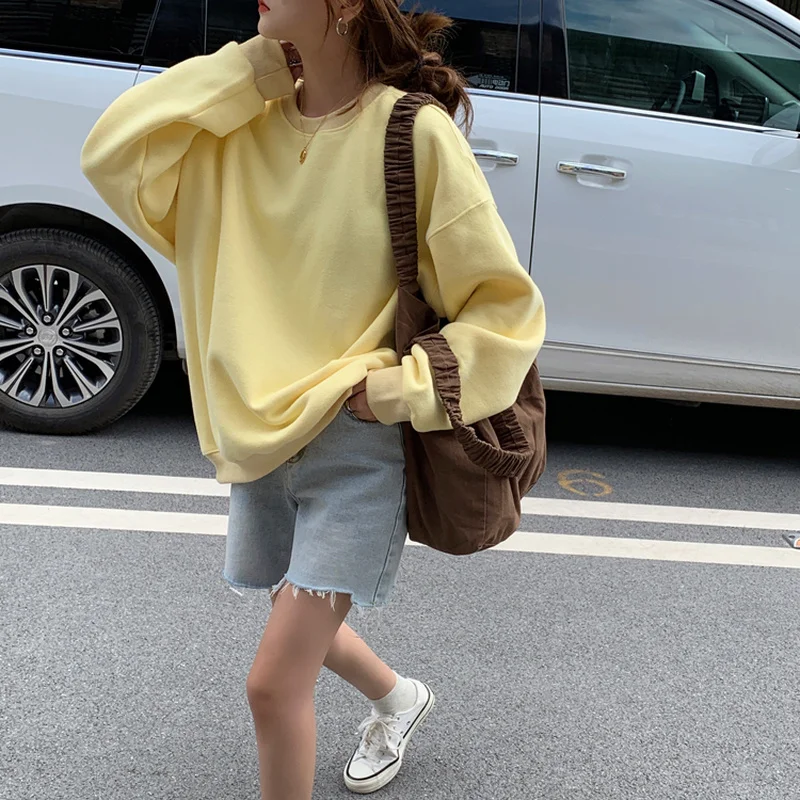 

HXJJP Women Fleece Pullover Cropped Hoodies Long Sleeves Sweatshirts Casual Crop Tops for Spring Autumn Winter