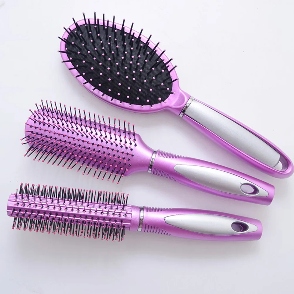

Hair Brush Set with Detangling Paddle Brush Cushion Hair Combs Hair Dryer Brush for Men Kids 3pcs ( )