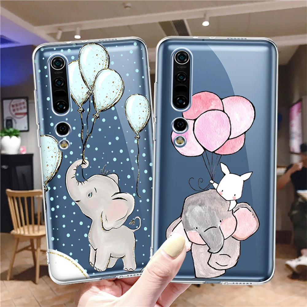 

Cute Elephant Dumbo Case for Xiaomi Mi 11 12 Ultra 11t 10T Pro 9 A3 Lite 5G NE Note 10 Funda for Xiaomi Poco X3 Pro NFC M3 Cover