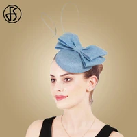 fs lady bowknot sinamay wedding hat fascinator base elegant women millinery hair accessories headband linen hats fedora