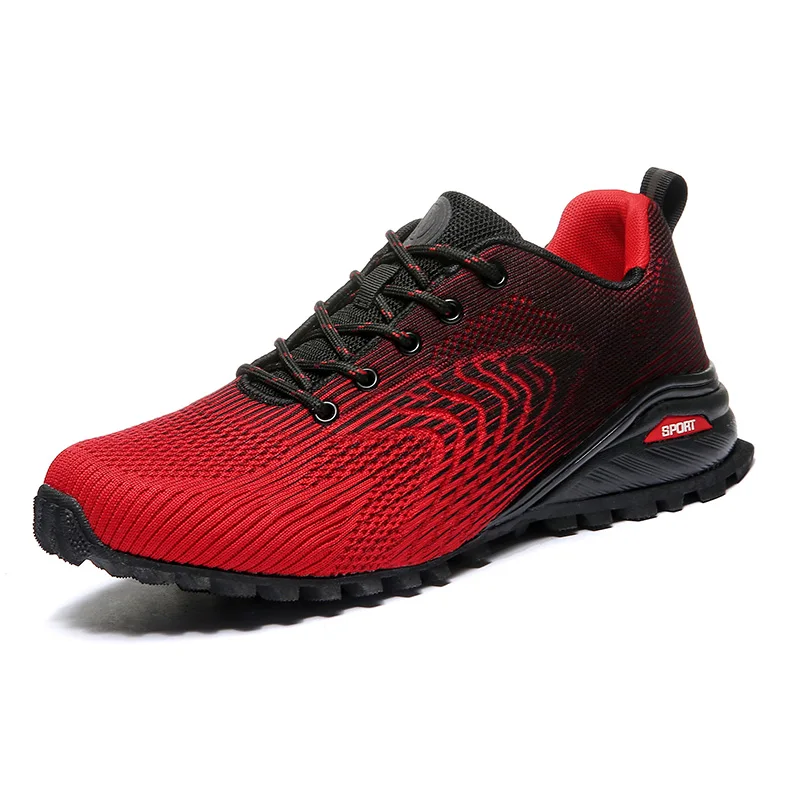 HIKEUP Hiking Shoes Comfortable Men Trekking Sneakers Rubber Sole High Quality Plus Size Running Shoes Wear-resistant