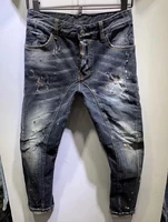 new tattered paint stitching mens slim stretch jeans light blue embroidered motorcycle pants t107