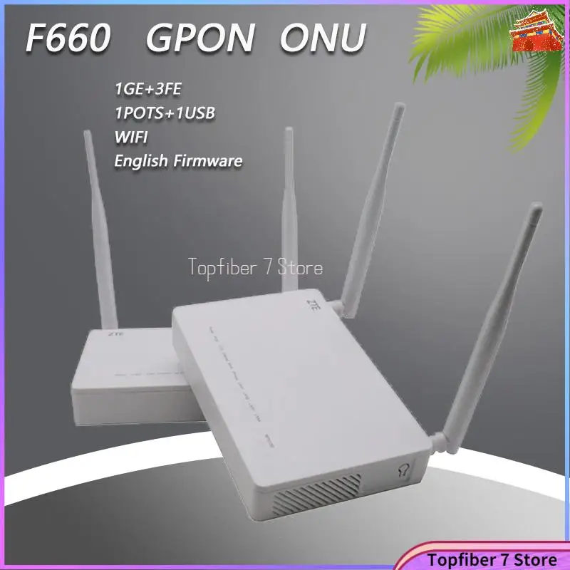 

5PCS New 100% Original ZTE F660 V8 GPON ONU 1GE+3FE+1POTS+1USB + WIFI English Firmware SIP FTTH Fiber Optical Terminal ONT