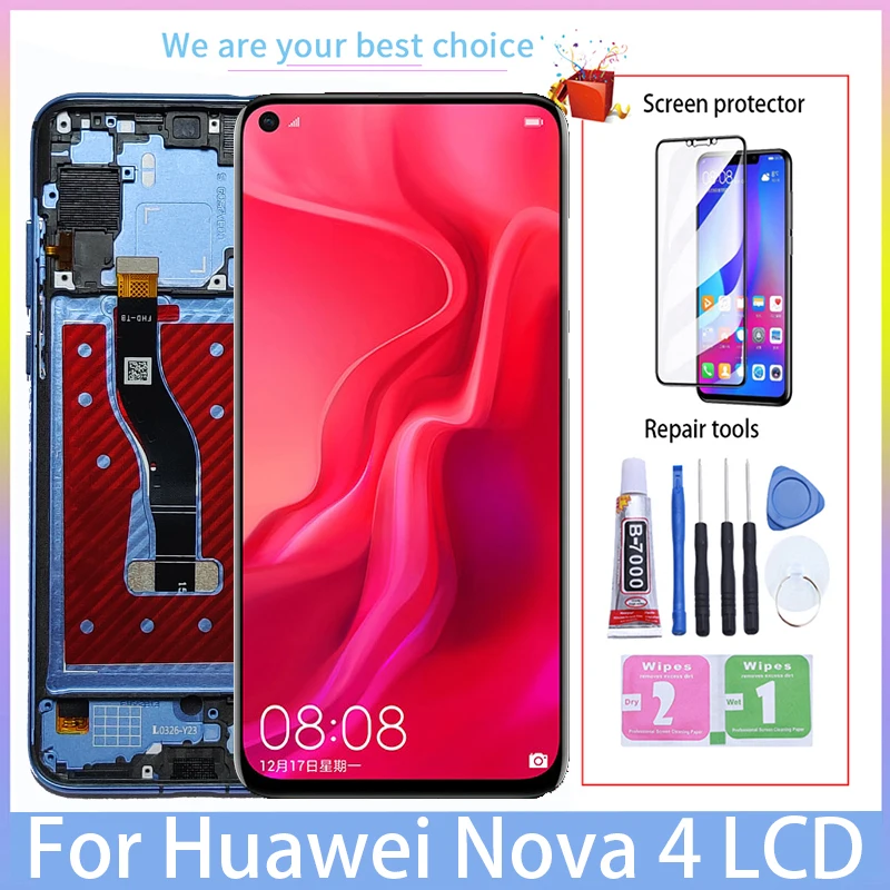 Оригинальный ЖК-дисплей для Huawei Nova 4 с рамкой модели сенсорных экранов Nova4 VCE-AL00 TL00 L22 панель дигитайзер Запасные части