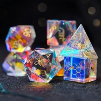 magic fantasy crystal dnd dice set gem bee honeycomb logo cthulhu dice dungeons and dragons coc rpg board gaming dice collection