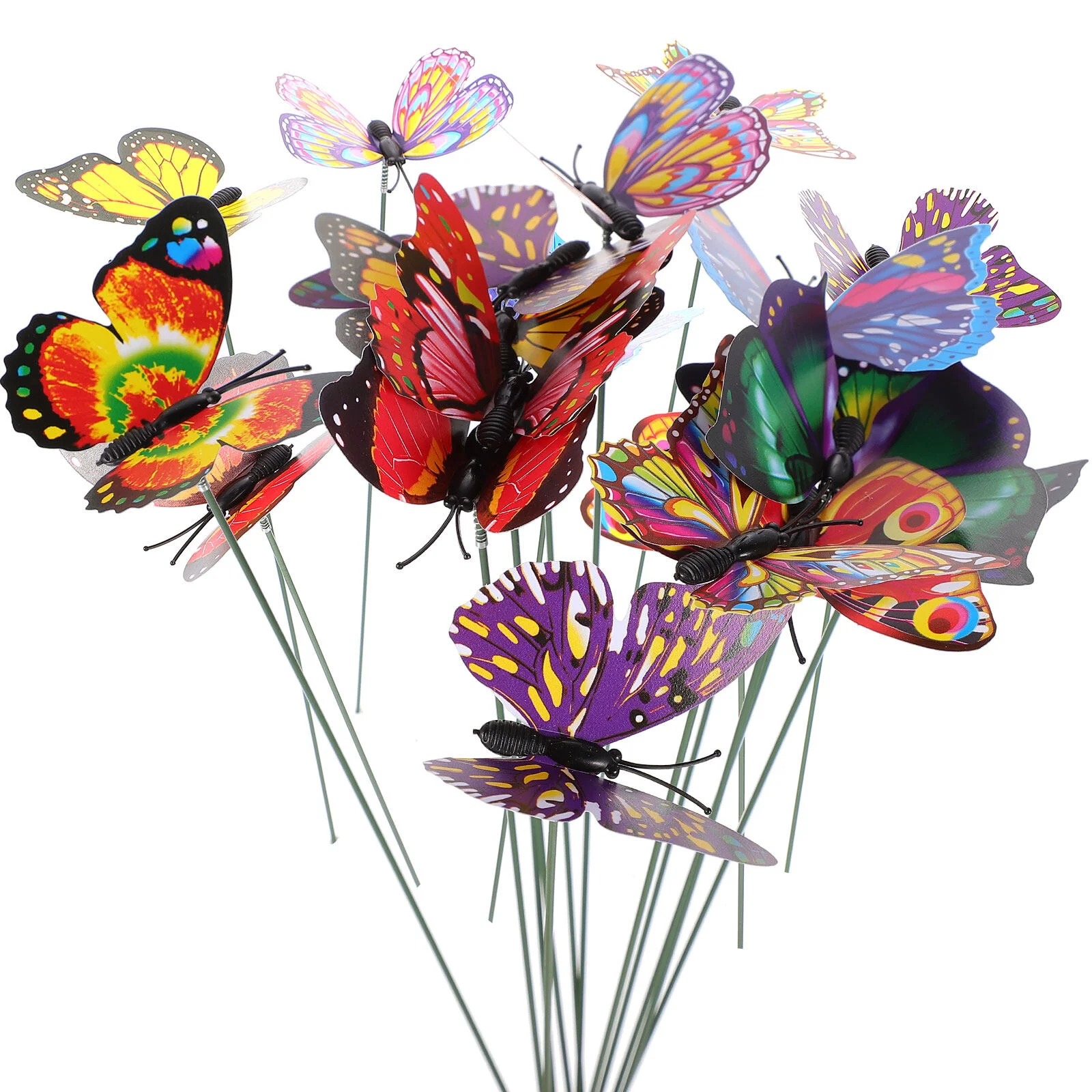

50 Pcs Artificial Butterfly Cuttings Outdoor Decoration Simulation Butterflies Stake Flower Bed Yard Decorative butterflies