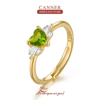 canner emerald heart 925 sterling silver rings for women 18k gold zirconia%c2%a0 anillos mujer fine jewelry wedding party