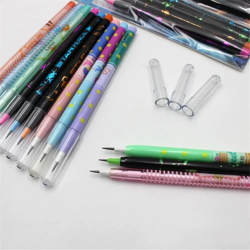

New Colorful Non-sharpening Pencils 4pcs/set Cute Cartoon Students Writing Pen School Stationery Pencil for Kids Office Supplies