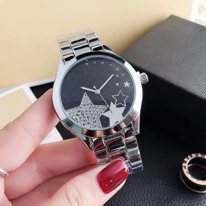 Brand Wrist Watches Women Girl Ladies Crystal Style Quartz Casual Steel Metal Band Clock m54