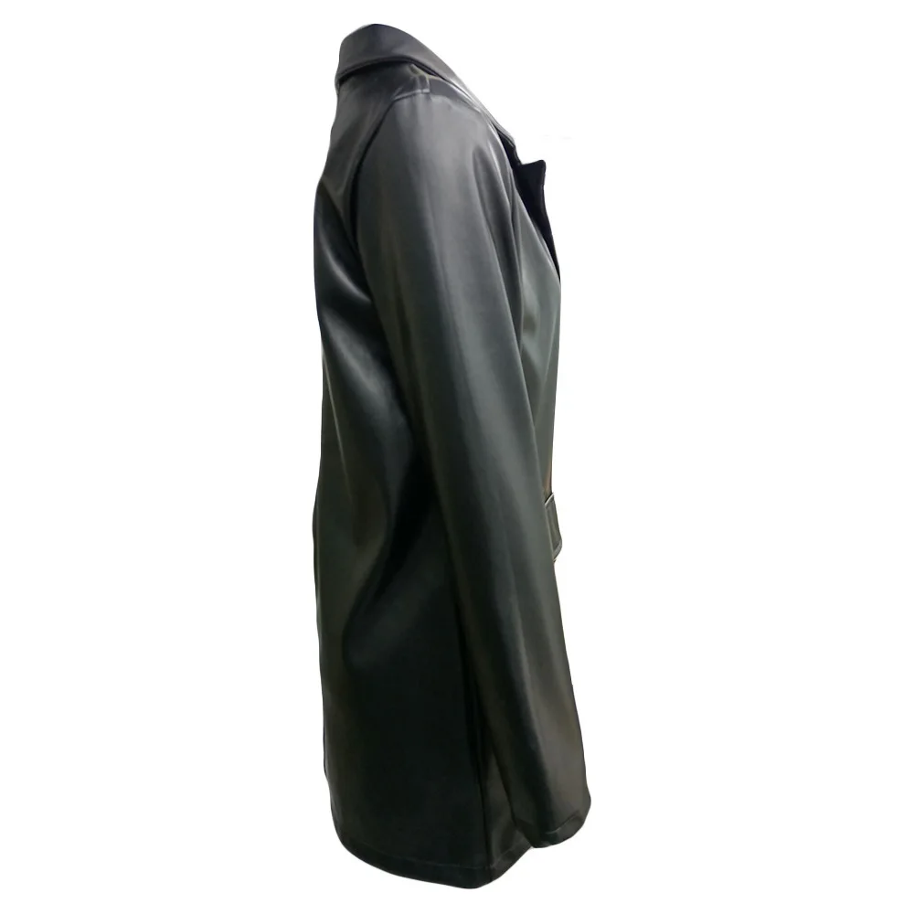 2022 Autumn and Winter Office Lady Elegant  Women's Solid Color Suit Collar Fake Pocket Fashion Casual Women's Leather Clothing