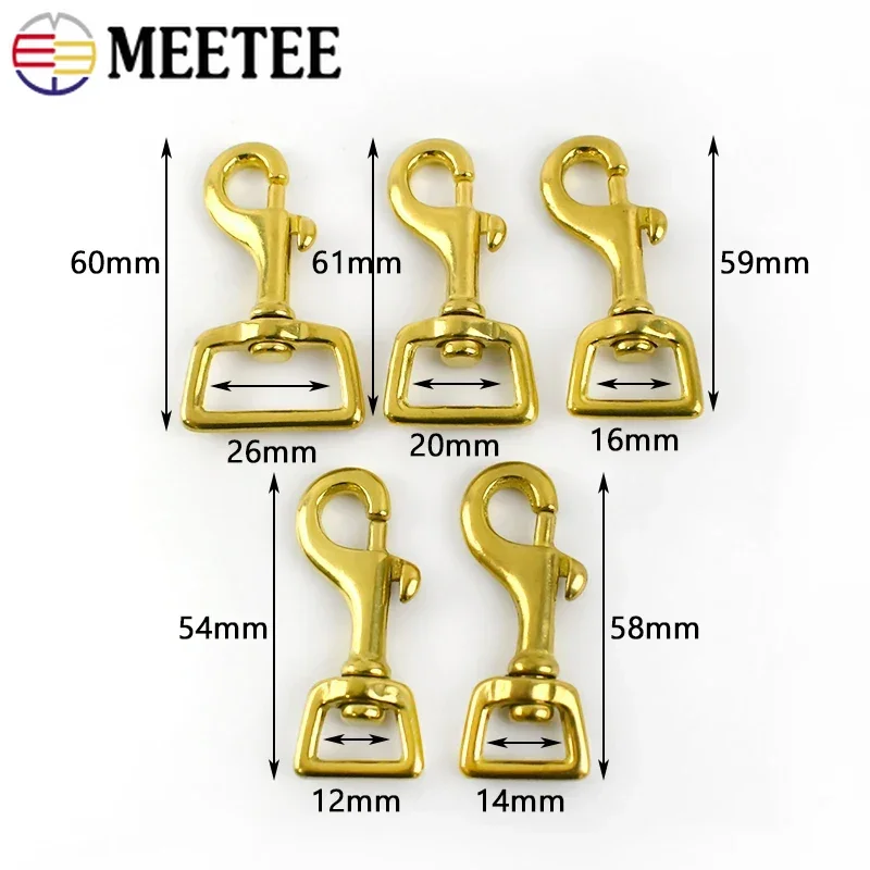 Фото 2 шт. Meetee 12-38 мм, твердая латунь, поворотная пряжка-лобстер, ошейник для собаки, ремень для сумки, карабин, лямка, разъем, аксессуары для фурнитуры «сделай сам» №3