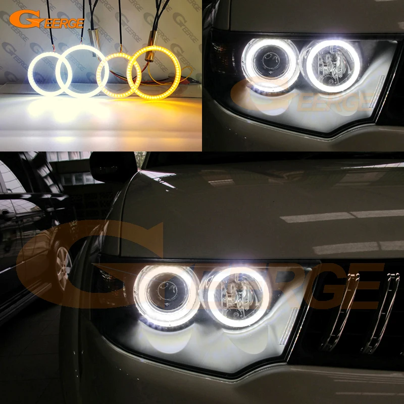 

For Mitsubishi Challenger Pajero Sport Ultra Bright A/W Switchback Day Light Turn Signal SMD LED Angel Eyes Kit Halo Rings
