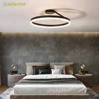 modern chandeliers led celling light for living room bedroom study room black color surface mounted lights lamp deco ac85 265v