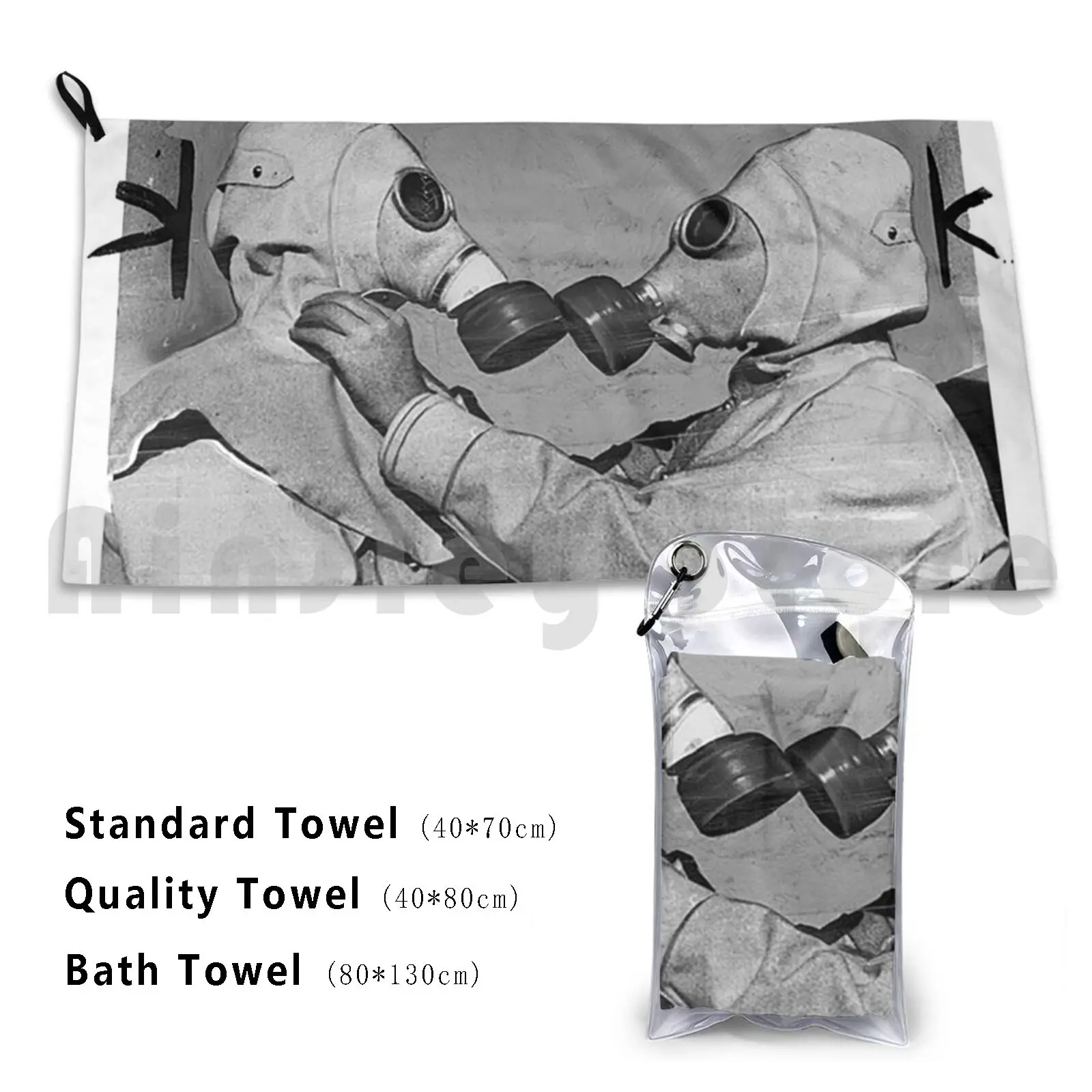 Фото Iv Gas Пляжное полотенце Быстросохнущее качественное полотенце Gas Black And White Iigm Wwii Partner Женское №1