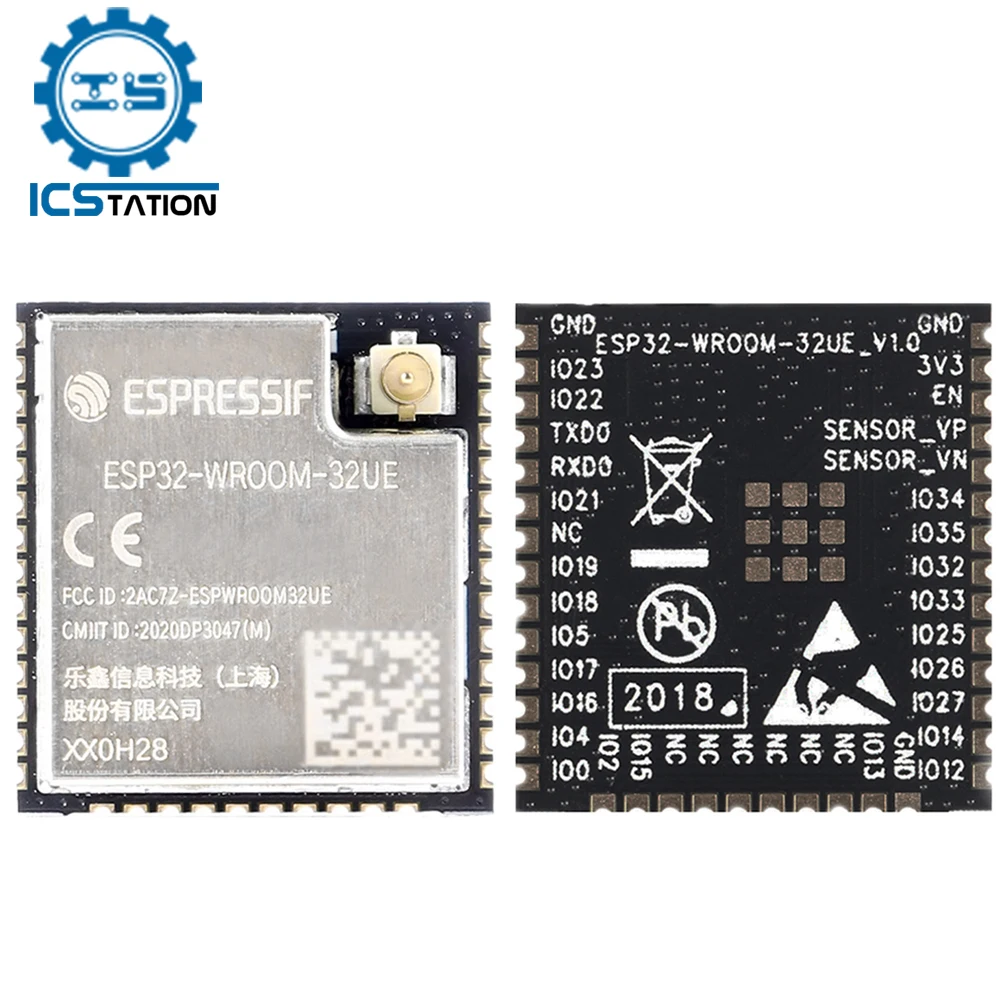 

ESP32-WROOM-32UE WiFi Wireless Bluetooth MCU Module 16MB Flash Dual Core Low Power BLE 32 Bit Board for IoT Application