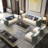 light luxury postmodern furniture italian high quality high end villa living room leather sofa combination sofa width fabric