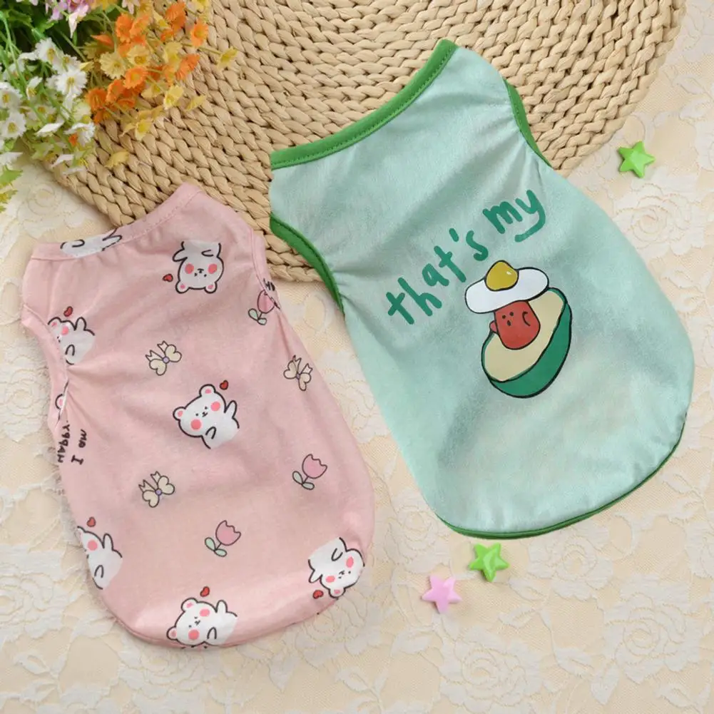 

Costume Useful Puppy Ice-silk Cartoon Vest Pet Supplies Pet T-Shirt Eye-catching for Festival