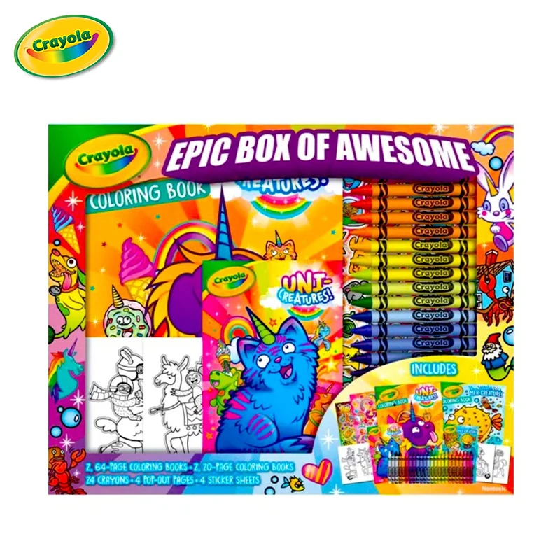 

Crayola Epic Box of Awesome Color Children's Non-toxic Crayon Picture Book Set