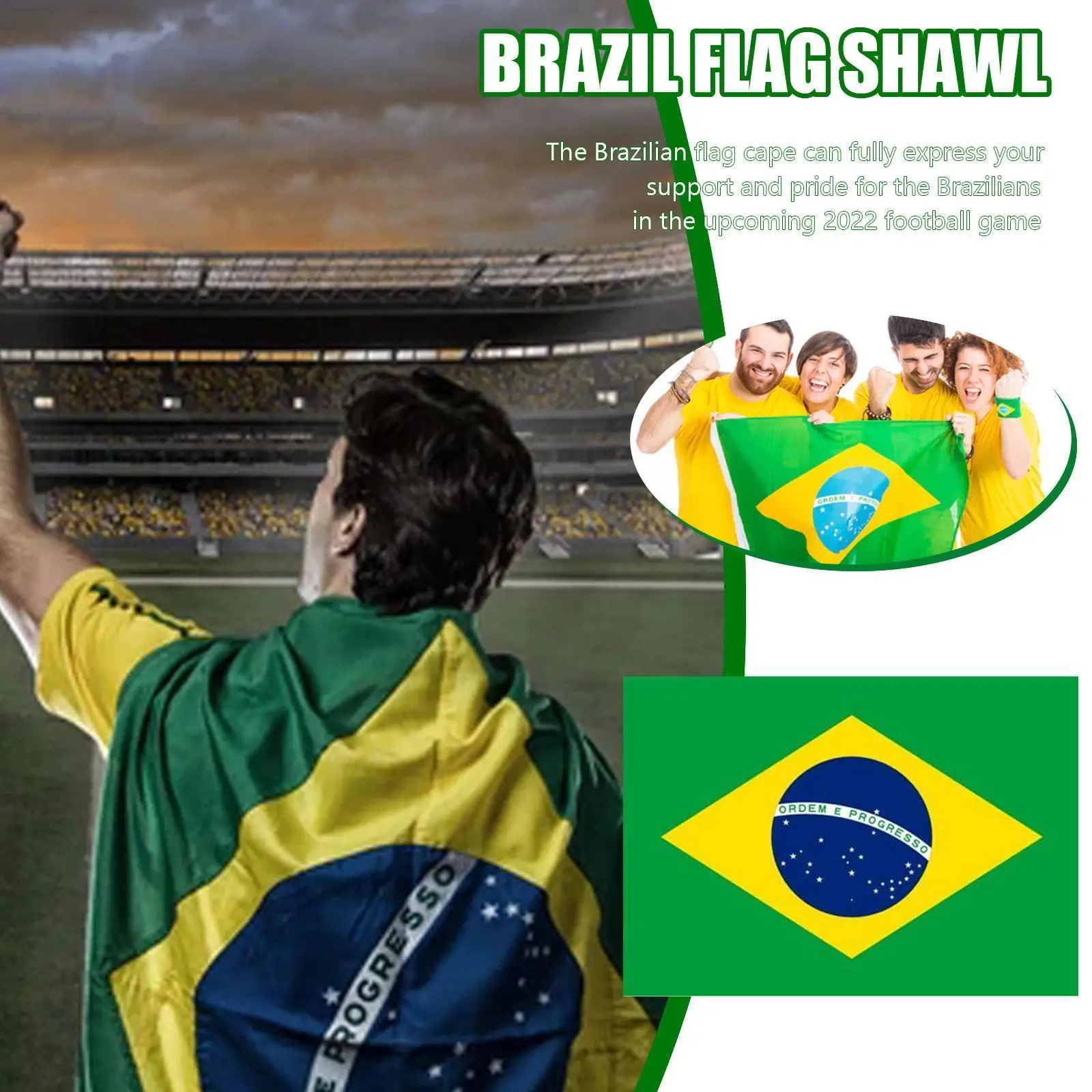 

Brazil Flag Shawl Brazilian Digital Print Banner Flag for Celebration World Flags Decoration B9K5