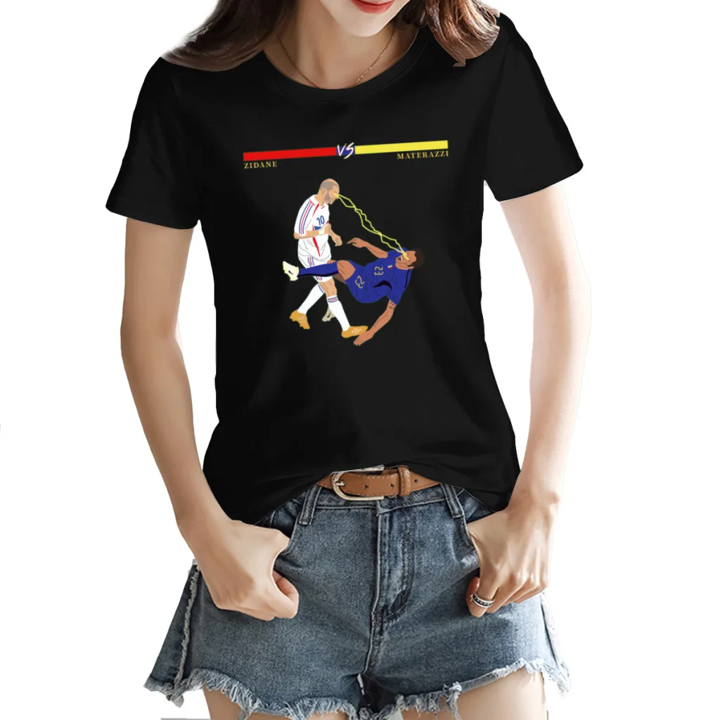 

Football Team Women's T-shirt Sport Champion France Zinedines and Zidanes Graphic Activity Competition Tshirt Eur Size
