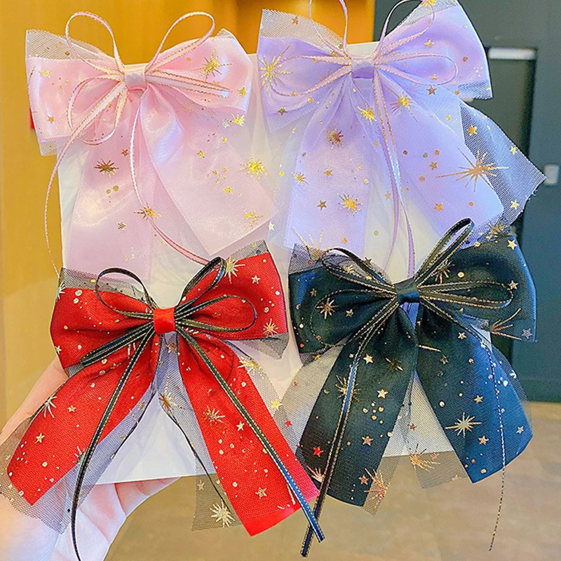 

Sweet Lolita Hair Band Fashion Princess Star Mesh Bow Hairpins Lovely Baby Girls Hair Clips Kids Headwear Children Accessories