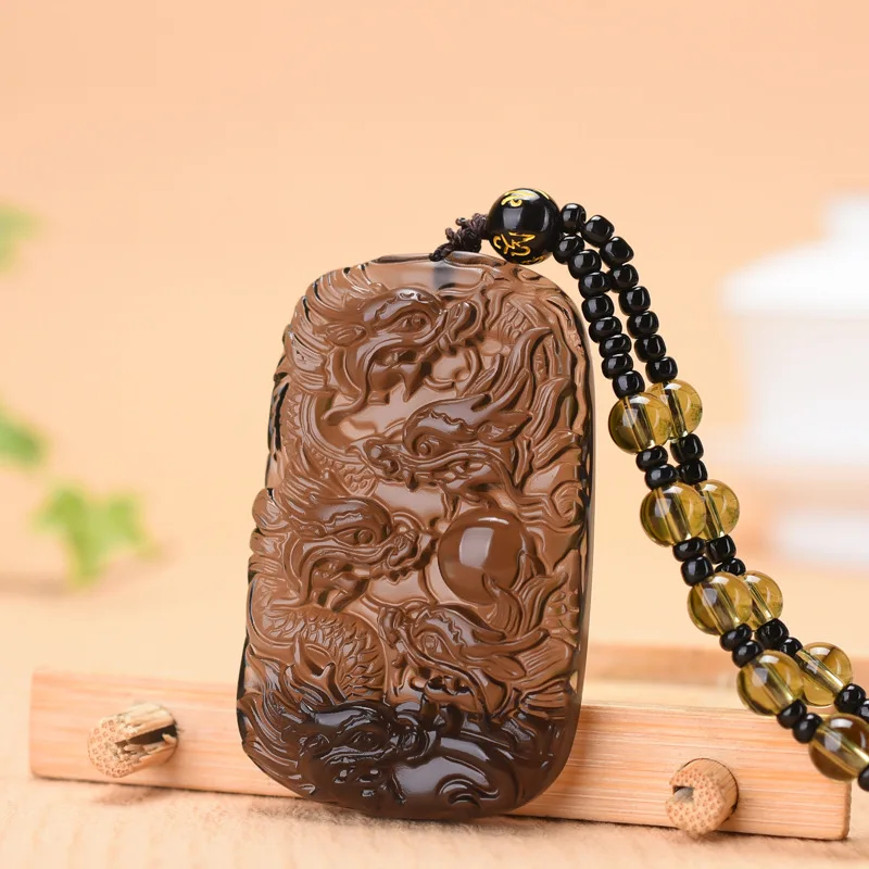 

Natural Ice Obsidian Five Dragons Playing with Beads Pendant Male Baqi Dragon Brand Popular Versatile Pendant