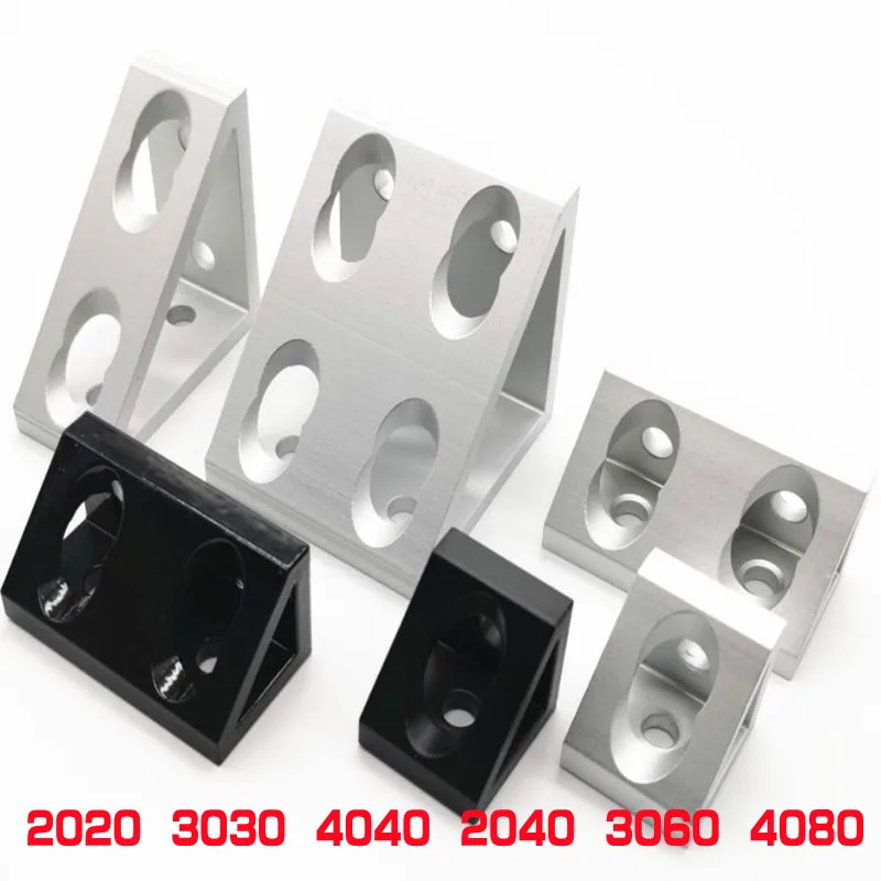 

1pc Silver 2020 3030 4040 2040 3060 4080 Aluminum Profile Right Angle Triangle Block Triangle Connector