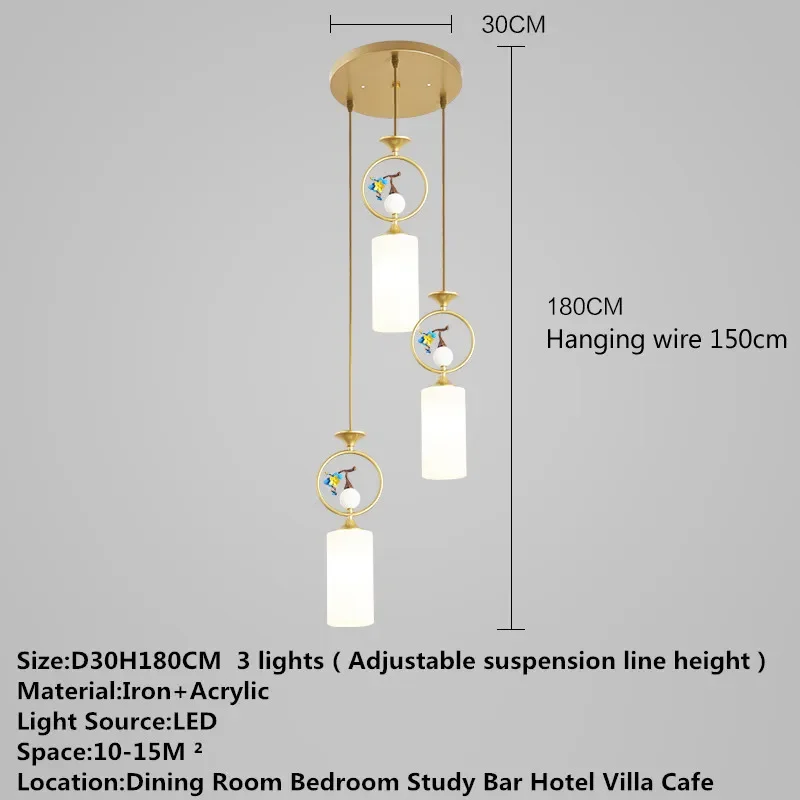 Современная Подвесная лампа TEMOU Художественная Люстра для столовой спальни