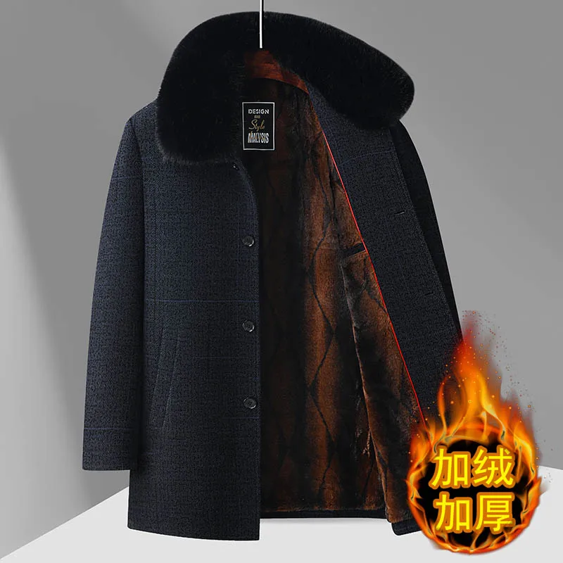 2024 новый стиль мужское модное шерстяное пальто зимнее классическое повседневное