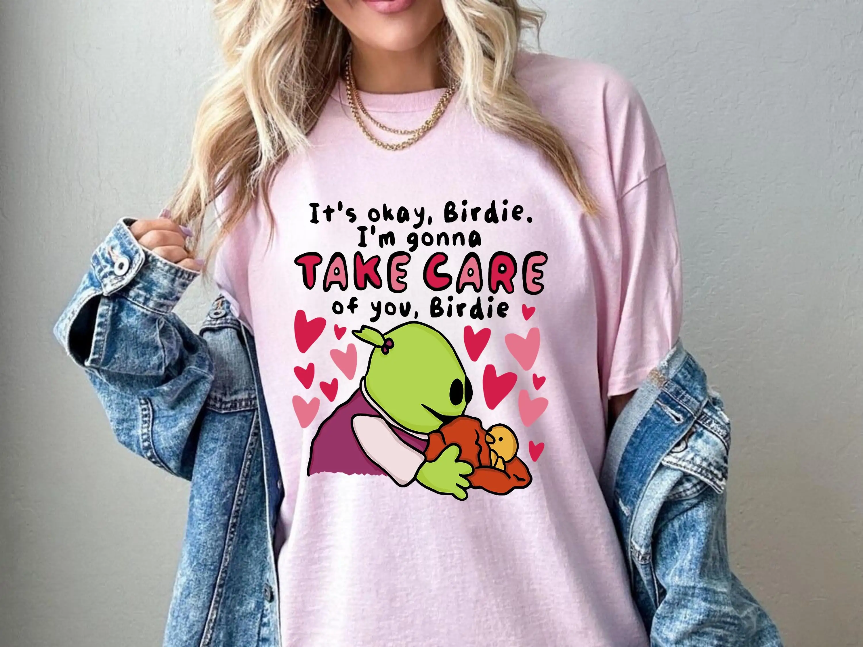 Футболка Nanalan It s Okay с птицей забавная юбилейная футболка для подруги мем