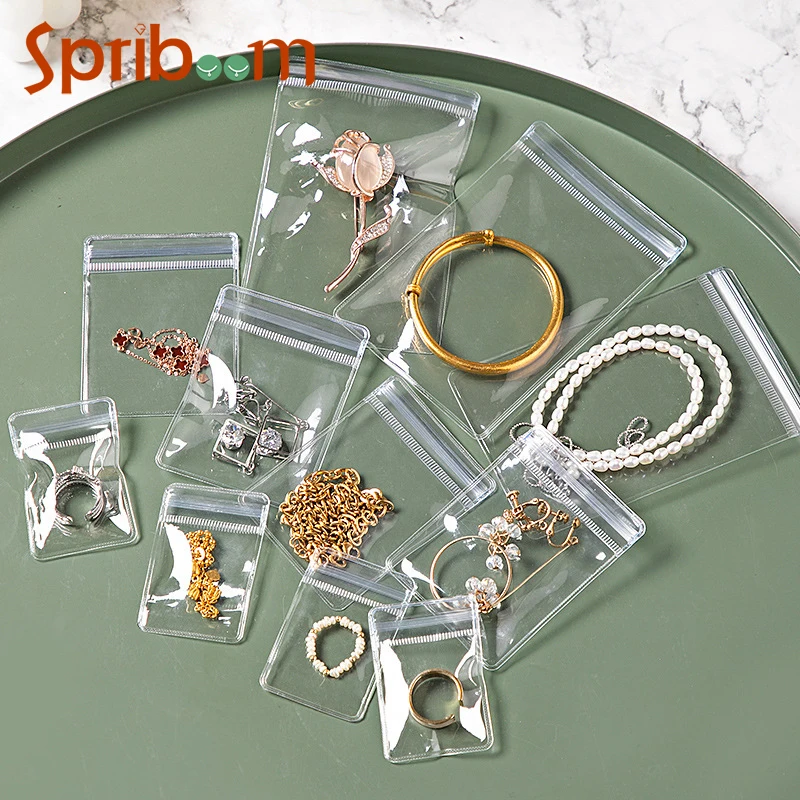 

10 шт., прозрачные сумки для хранения ювелирных изделий