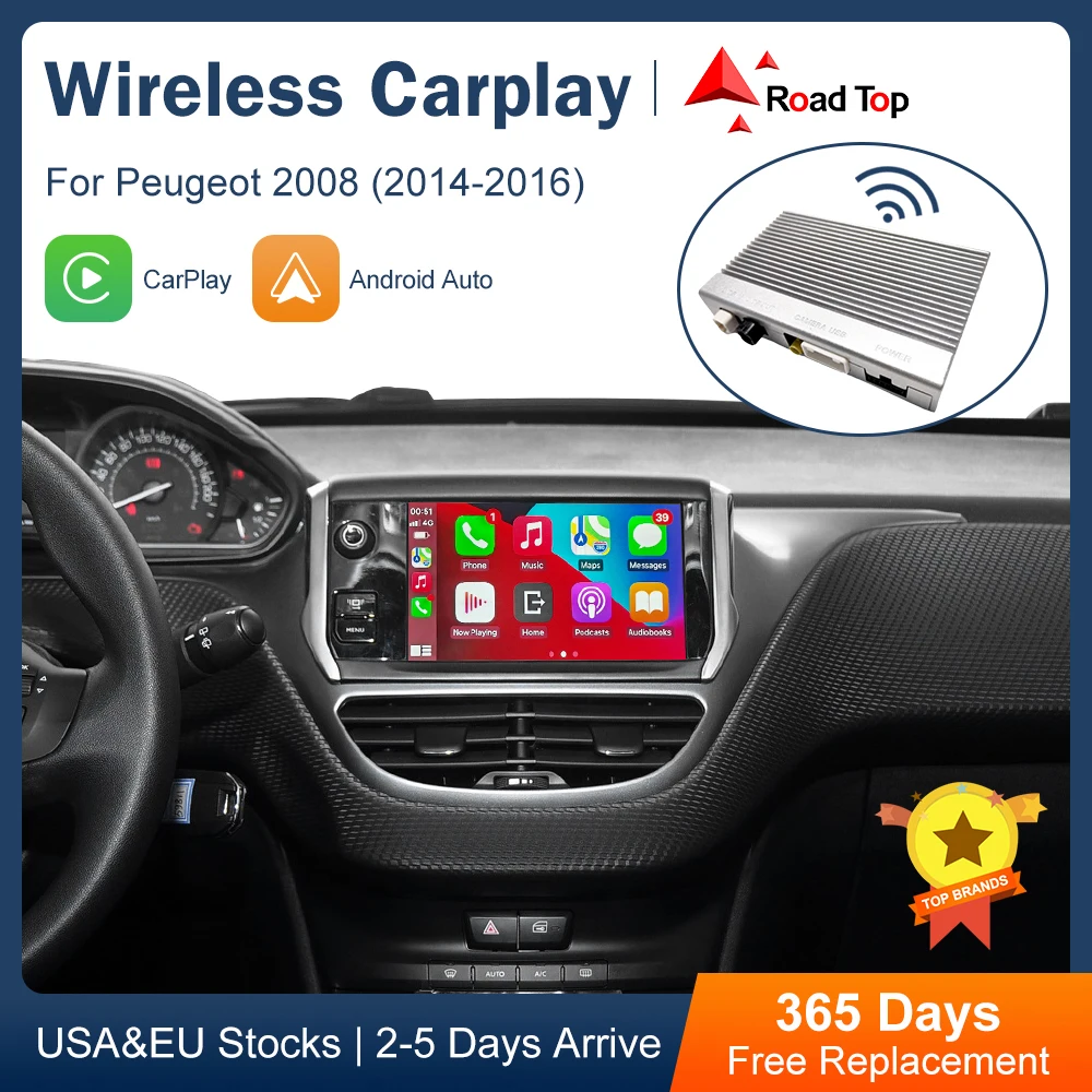 

Wireless CarPlay for Peugeot 2008 408 508 2014 2015 2016 7" LCD Screen Accessories Android Auto Mirror Link AirPlay Functions