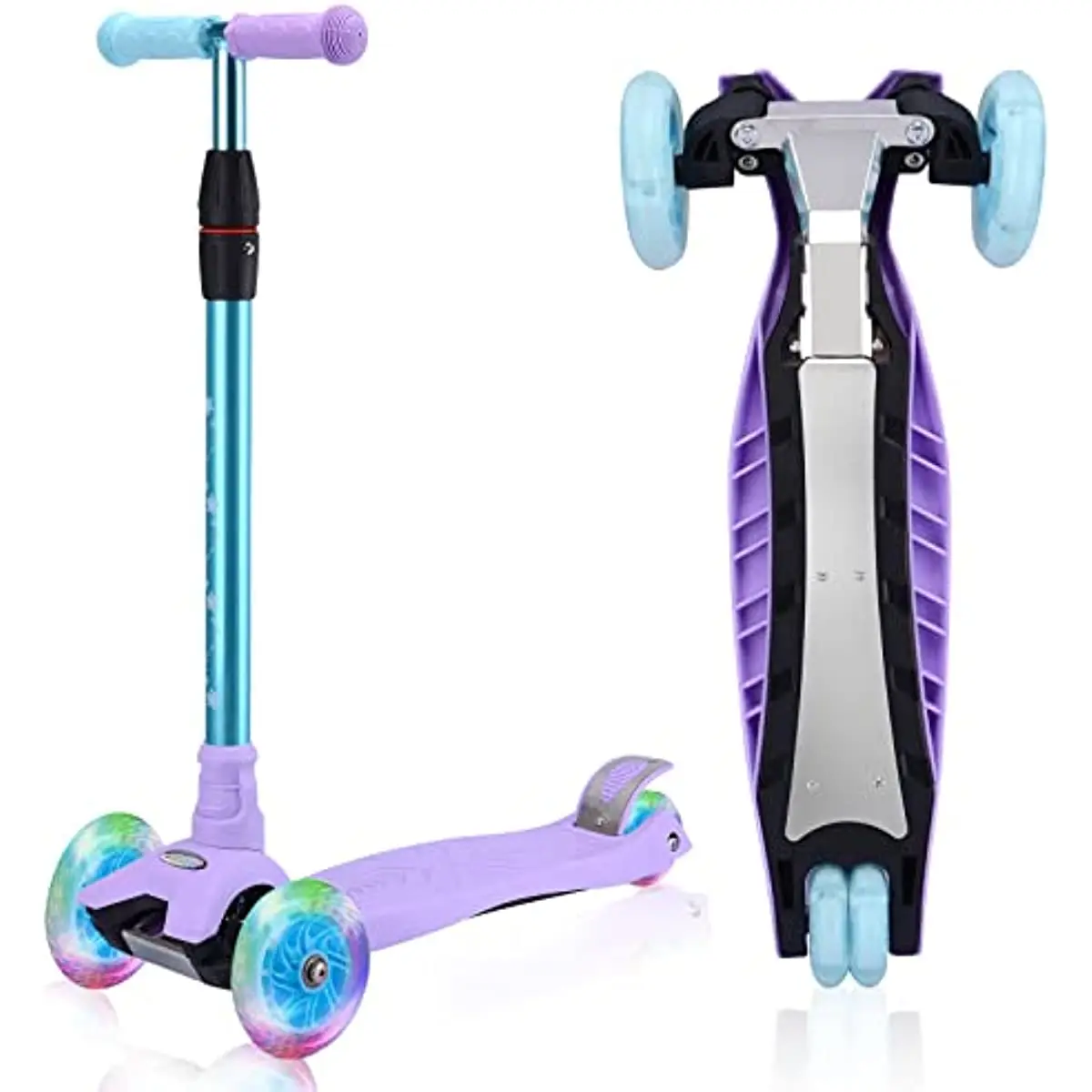 

Kick Scooter Kids Scooter 3 Wheel Scooter, 4 Height Adjustable Pu Wheels Extra Wide Deck Best Gifts for Kids, Boys Girls