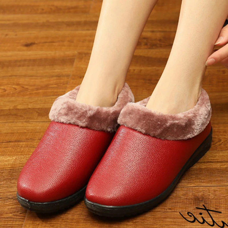

Winter Women Boots Waterpfoof Snow Boots PU Casual Women Shoes Non-Slip Warm Ankel Boots Cotton Women Shoes