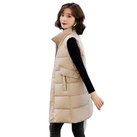 leisure down cotton vest coat womens 2022 autumn winter new korean stand collar loose thickened short jacket waistcoat lady