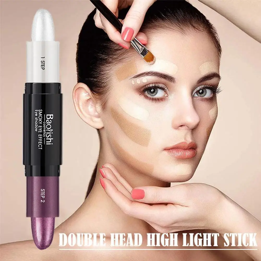 

Double Head Eyes Pencil Shiny Glitter Eyeshadow Highlight Silkworm Makeup Pearlescent Shadow Lying Brighten Highlight Pen P T2H7