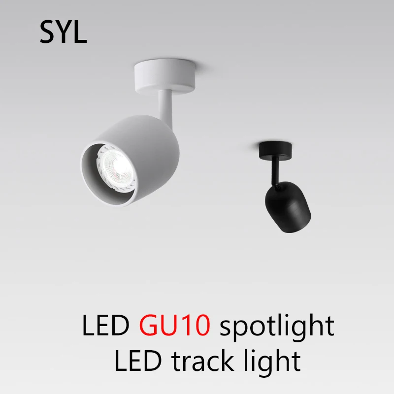 

LED Spotlights GU10 MR16 Bulb Replaceable Light Source Spot COB Surface Mounted Ceiling Lamp 110V 220V Track Lights Rails Foco