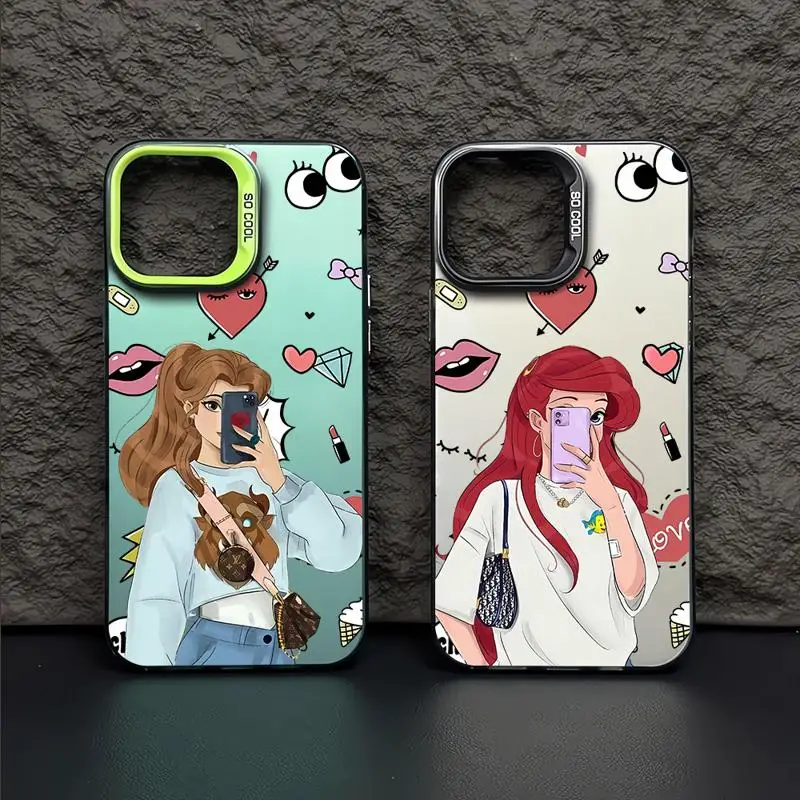 Красивые чехлы для телефонов с принцессой селфи Apple iphone 14 pro max чехол 15pro 16 13 11Pro 16plus
