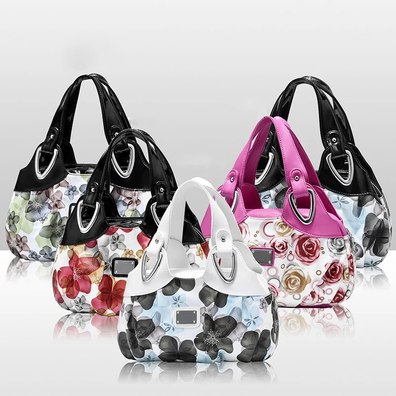 Luxury Handbags Flower Design Top-handle Ladies Handbag Women Shoulder Bags PU Leather Messenger Purse Bag Female Tote Sac Main