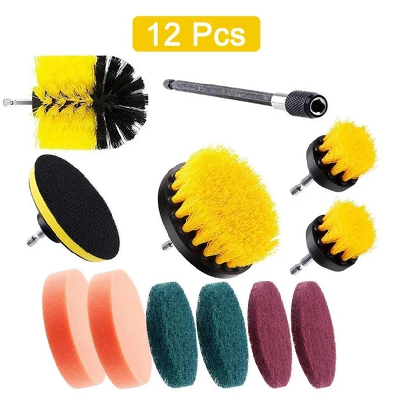 

Electric Drill Brush Set Attachment Power Scrubber Cleaning Tool Kit for Grout Tile Sealant Kitchen Bathroom Tub Toilet Surface